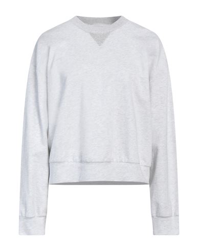 Peserico Woman Sweatshirt Light Grey Size 12 Cotton, Metallic Fiber, Elastane In Grey