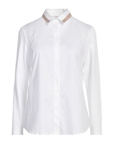 PESERICO PESERICO WOMAN SHIRT WHITE SIZE 14 COTTON, ELASTANE 