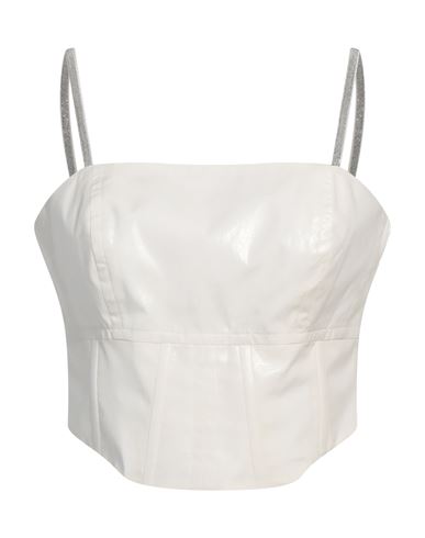 Shop Peserico Woman Top Off White Size 6 Cotton, Polyester