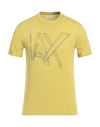 Armani Exchange Man T-shirt Lime Green Size L Cotton In Green