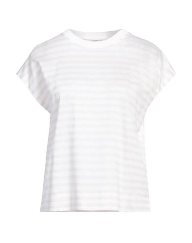 Peserico Woman T-shirt Beige Size 6 Cotton, Linen In Beige
