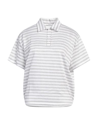 Shop Peserico Woman Polo Shirt Grey Size 6 Cotton, Linen