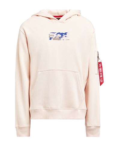 ALPHA INDUSTRIES ALPHA INDUSTRIES MAN SWEATSHIRT CREAM SIZE L COTTON, POLYESTER 