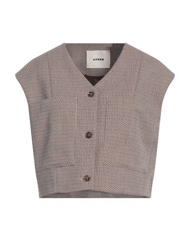 Shop Aeron Woman Tailored Vest Chocolate Brown Size 8 Polyester, Viscose, Elastane