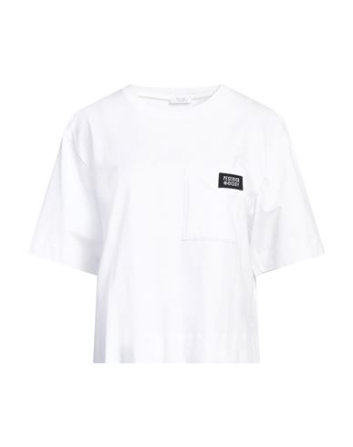 Shop Peserico Easy Woman T-shirt White Size 6 Cotton, Elastane