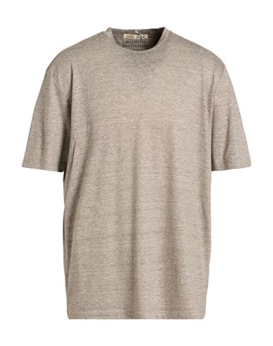 Maurizio Baldassari Man T-shirt Sand Size Xl Virgin Wool, Linen In Neutral