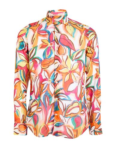 Tintoria Mattei 954 Man Shirt Orange Size 16 ½ Cotton