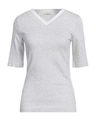 Shop Peserico Woman T-shirt Light Grey Size 6 Cotton, Elastane