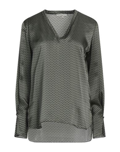 Antonelli Woman Top Military Green Size 8 Silk In Green