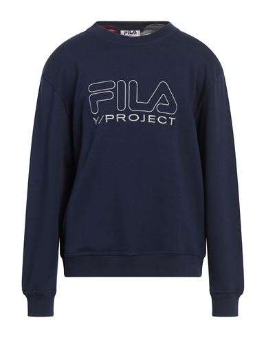 Y/project X Fila Man Sweatshirt Navy Size L Cotton In Navy