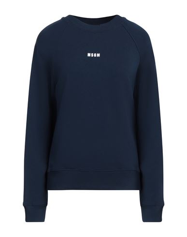 Msgm Woman Sweatshirt Midnight Blue Size M Cotton In Blue