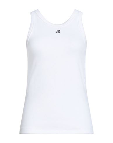 Msgm Woman Tank Top White Size S Cotton, Elastane In White