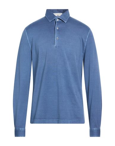 Filippo De Laurentiis Man Polo Shirt Slate Blue Size M Cotton