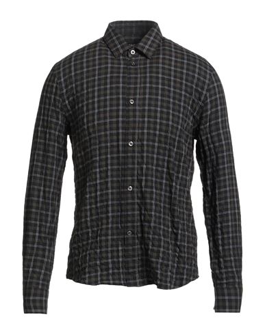 Dondup Man Shirt Dark Green Size L Cotton, Elastane In Blue