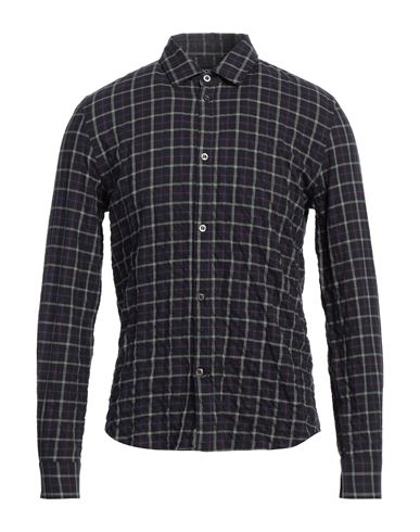 Dondup Man Shirt Dark Green Size L Cotton, Elastane In Blue