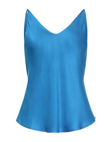 Ottod'ame Woman Top Azure Size 12 Viscose In Blue