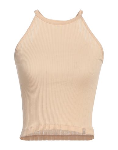 Ottod'ame Woman Top Beige Size 10 Cotton In Beige