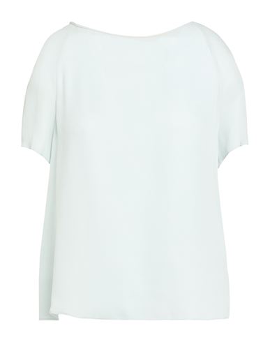 Emporio Armani Woman Top Sky Blue Size 4 Silk