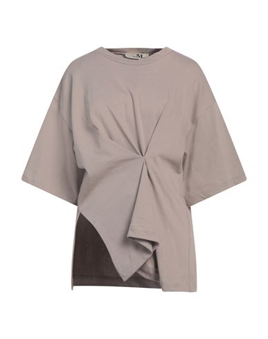 The M .. Woman T-shirt Taupe Size M Cotton In Grey