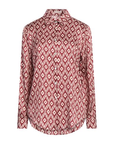 Camicettasnob Woman Shirt Burgundy Size 8 Viscose, Silk, Elastane In Red