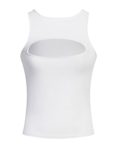 DSQUARED2 DSQUARED2 WOMAN TOP WHITE SIZE L VISCOSE, POLYESTER 