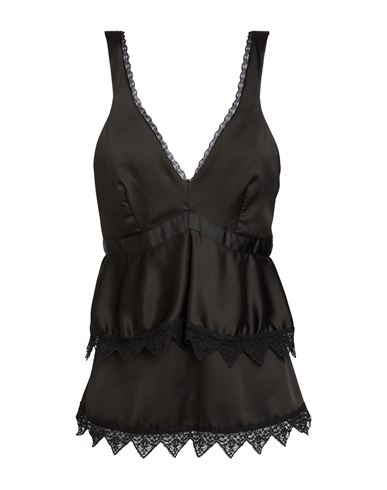 ALESSIA SANTI ALESSIA SANTI WOMAN TOP BLACK SIZE 8 POLYESTER, POLYAMIDE 