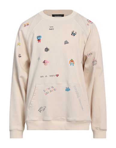 Dsquared2 Man Sweatshirt Beige Size L Cotton, Lyocell, Elastane In Beige