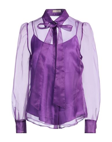 Camicettasnob Woman Shirt Purple Size 8 Silk In Purple