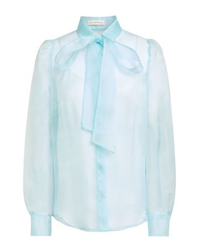 Camicettasnob Woman Shirt Sky Blue Size 6 Silk In Blue