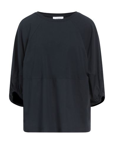 Alpha Studio Woman T-shirt Midnight Blue Size 8 Cotton, Elastane In Blue