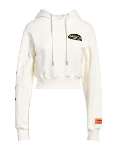 HERON PRESTON HERON PRESTON WOMAN SWEATSHIRT IVORY SIZE M COTTON, ELASTANE, POLYESTER 