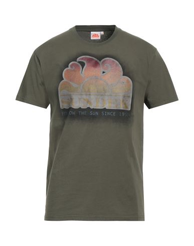 Sundek Goldenwave Man T-shirt Military Green Size Xxl Cotton In Green