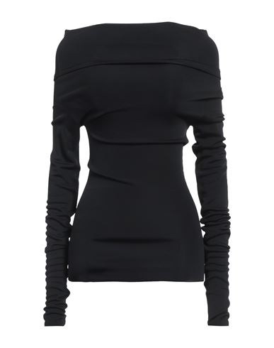 Ferragamo Woman Top Black Size L Viscose, Polyamide, Polyurethane In Black