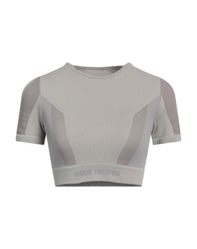 Heron Preston Woman T-shirt Taupe Size L/xl Polyamide, Elastane In Grey