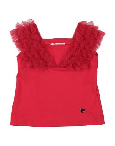 Monnalisa Toddler Girl Top Red Size 6 Cotton, Elastane In Red
