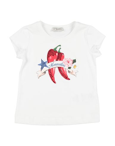 Monnalisa Toddler Girl T-shirt White Size 6 Cotton, Elastane In White