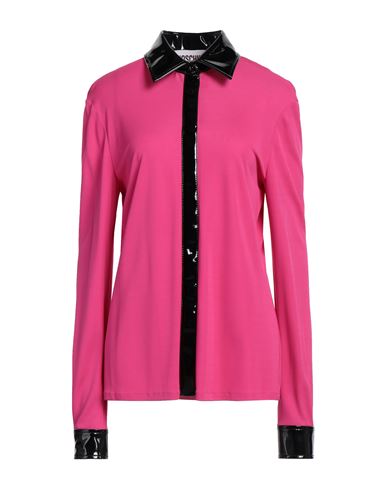 Moschino Woman Shirt Fuchsia Size 12 Viscose, Polyester, Elastane, Polyurethane Resin