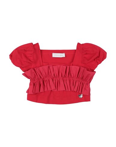 Monnalisa Toddler Girl Top Red Size 6 Cotton, Elastane In Red
