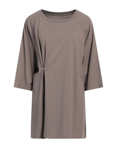 Mm6 Maison Margiela Woman T-shirt Khaki Size M Cotton, Elastane In Brown