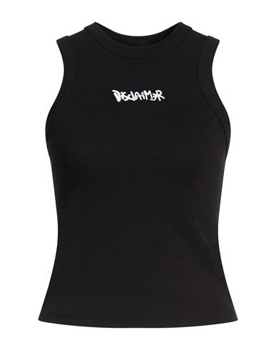 Disclaimer Woman Tank Top Black Size M Cotton, Elastane