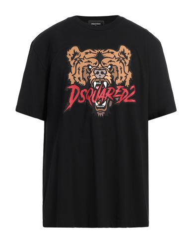 Dsquared2 Graphic Bear Print Relaxed-fit T-shirt In Black