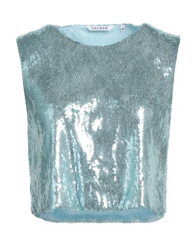 Caliban Woman Top Sky Blue Size 8 Polyester, Elastane In Green