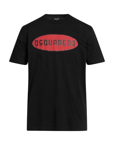 Dsquared2 Man T-shirt Black Size L Cotton In Black