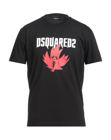 Dsquared2 Man T-shirt Black Size L Cotton In Black