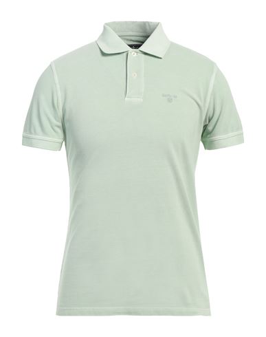 Barbour Man Polo Shirt Light Green Size L Cotton In Green