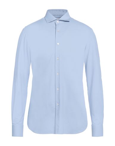 Glanshirt Man Shirt Light Blue Size 16 ½ Polyamide, Elastane In Blue