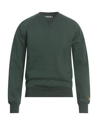 Carhartt Man Sweatshirt Dark Green Size S Cotton, Polyester