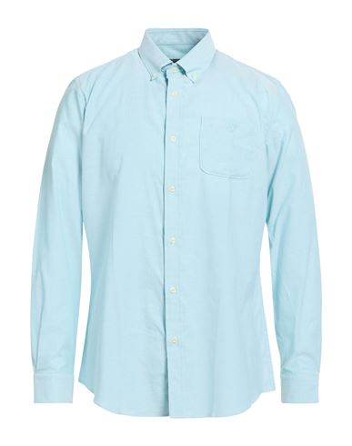 Barbour Man Shirt Turquoise Size L Cotton In Blue