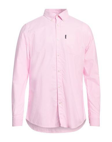 Shop Barbour Man Shirt Pink Size L Cotton
