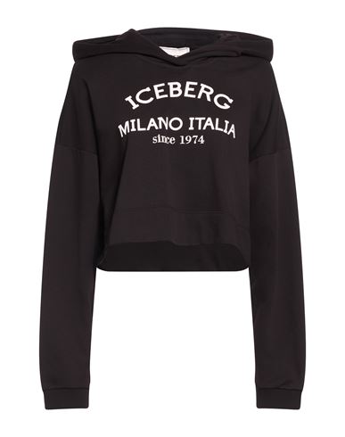 Iceberg Woman Sweatshirt Black Size M Cotton, Polyester
